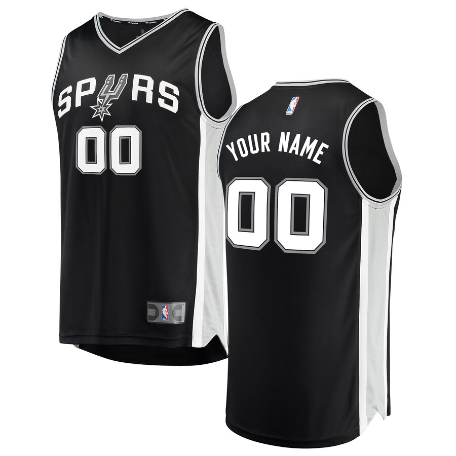 San Antonio Spurs Blazers Thunder Letter and Number Kits for Black Fast Break Jersey